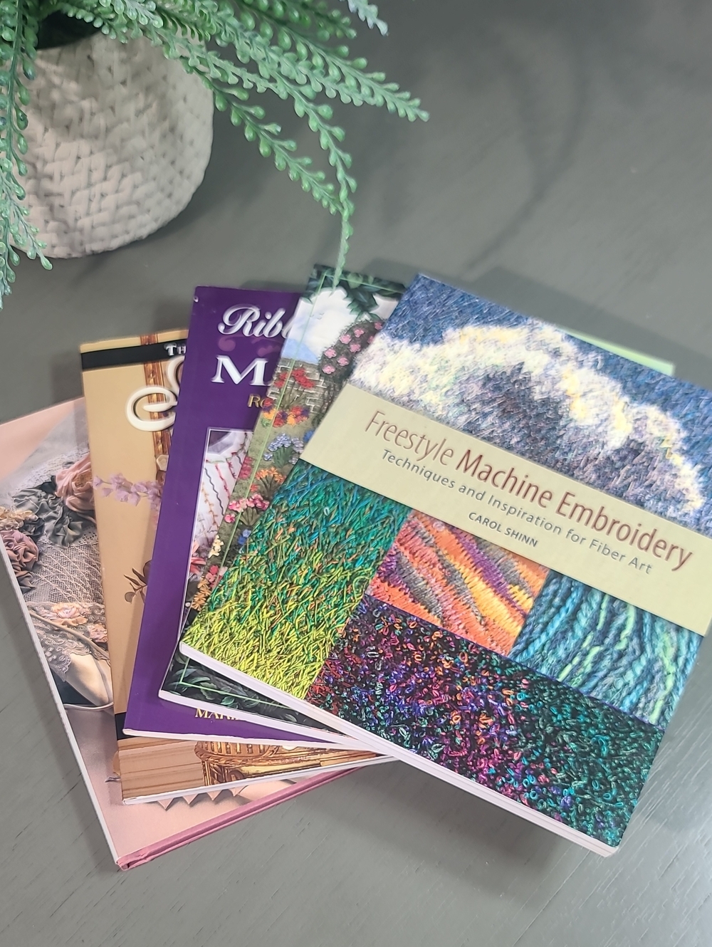 Set Of 5 Machine Embroidery And Ribbon Flower Making Instructional With Pictures
